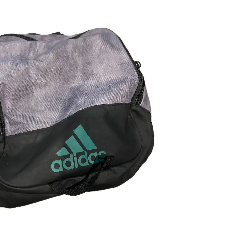 Adidas Defender Large Black Gray Green Duffel Gym Bag
